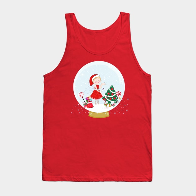 Snow globe. Santa claus fairy tale sending fairy dust Tank Top by GULSENGUNEL